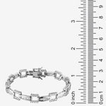 Sterling Silver 7.5 Inch Solid Square Link Bracelet