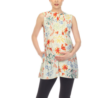 White Mark Maternity Womens Crew Neck Sleeveless Tunic Top JCPenney