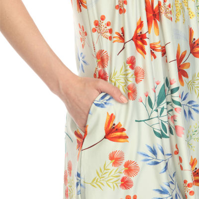 White Mark Maternity Womens Crew Neck Sleeveless Tunic Top