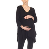 24seven Comfort Apparel Maternity Womens V Neck Long Sleeve Tunic