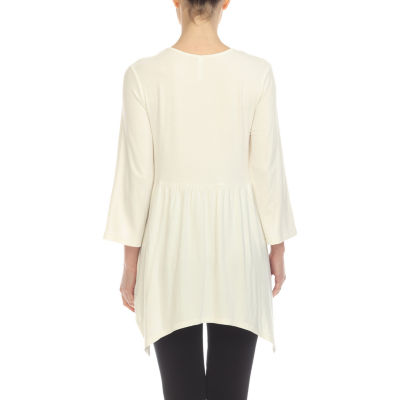 White Mark Maternity Womens V Neck Long Sleeve Tunic Top