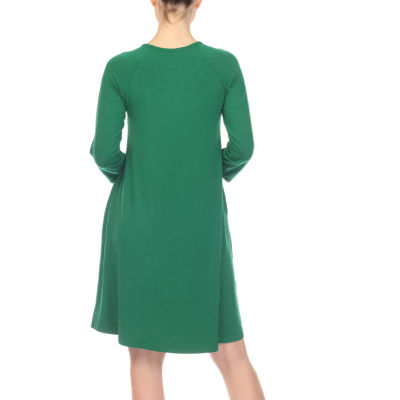 White Mark Womens Maternity 3 4 Sleeve Swing Dresses MainPlace Mall