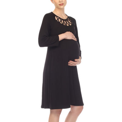 White Mark Womens Maternity 3/4 Sleeve Swing Dresses