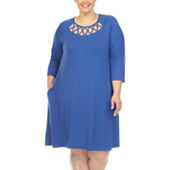 White Mark Maternity 3/4 Sleeve Swing Dresses - JCPenney