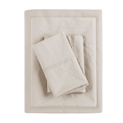 Madison Park Peached Percale Cotton Sheet Set