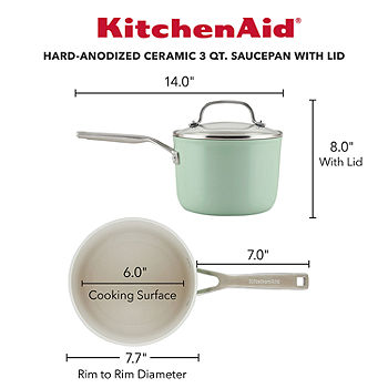 Kitchenaid 3 qt Nonstick Hard-Anodized Aluminum Saute Pan with Lid
