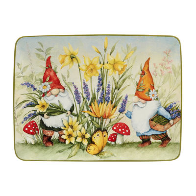 Certified International Garden Gnomes Serving Platter