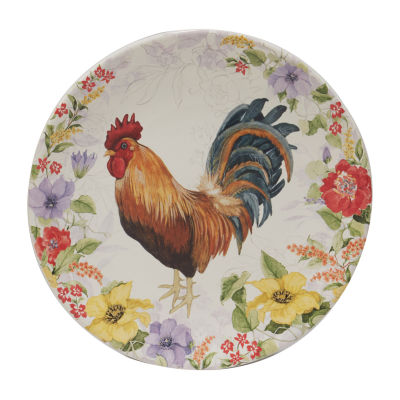 Certified International Floral Rooster 4-pc. Earthenware Salad Plate