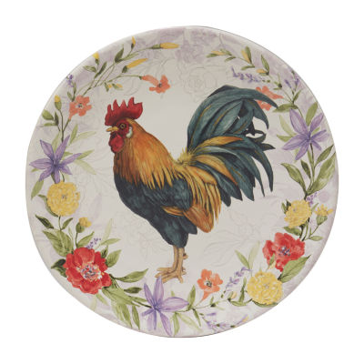 Certified International Floral Rooster 4-pc. Earthenware Salad Plate