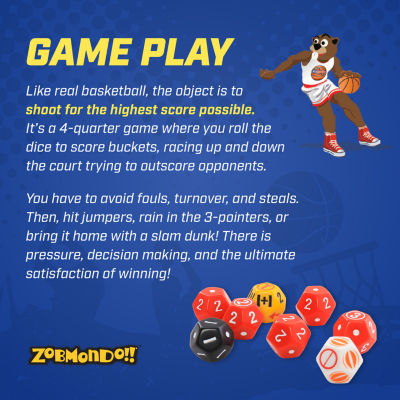 Zobmondo Gohoops Basketball Dice Game Travel Game