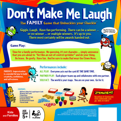 Zobmondo Don'T Make Me Laugh Silly Charades Party Game Board Game