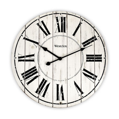 Westclox 18" Whitewash Wood Wall Clock 38018, Color White JCPenney