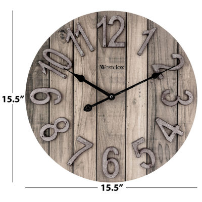 Westclox 15.5" Farmhouse Wood Grain Wall Clock