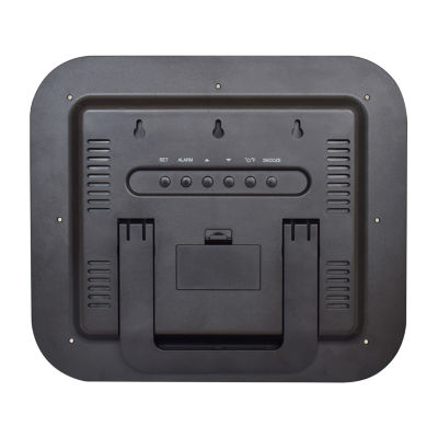 Westclox Black Digital With Date & Temp Silent/Non-Ticking Wall Clock