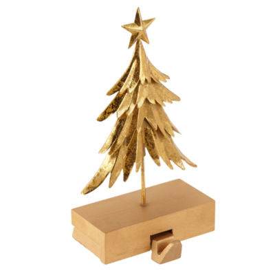 North Pole Trading Co. Gold Tree Christmas Stocking Holder