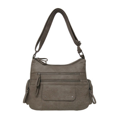 Bueno of California Crocodile Washed Pocket Crossbody Bag