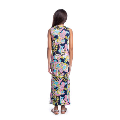 24sevenkid Big Kid Girls Sleeveless Floral Maxi Dress