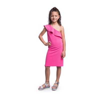 24sevenkid Big Kid Girls Sleeveless One Shoulder Maxi Dress