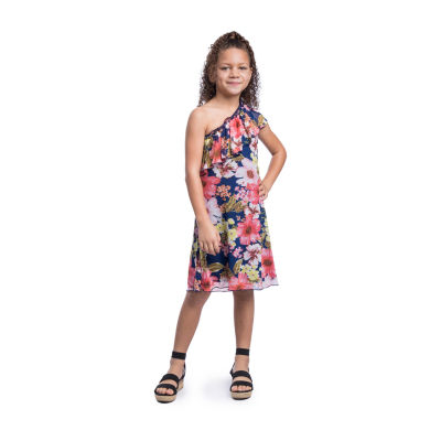 24sevenkid Big Kid Girls Sleeveless One Shoulder A-Line Dress