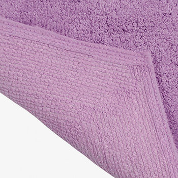 Home Weavers Inc Waterford Collection 21 in. x 34 in. Pink Cotton Rectangle Bath Rug