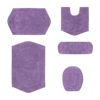 Home Weavers Inc Waterford Collection Purple 21 in. x 34 in. Cotton Bath Rug