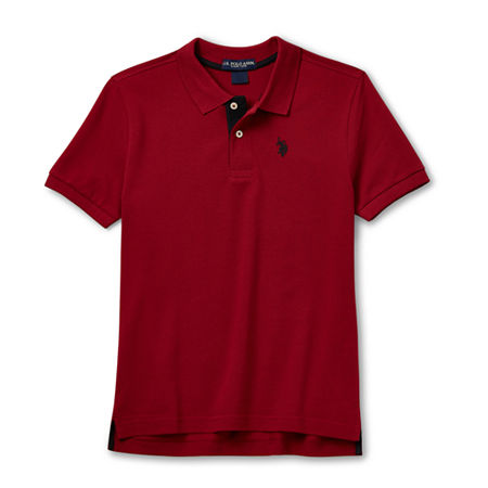 U.S. Polo Assn. Little & Big Boys Embroidered Short Sleeve Polo Shirt, Large, Red