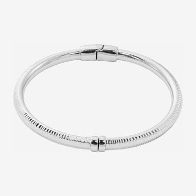 Silver Reflections Pure Silver Over Brass Solid Bangle Bracelet