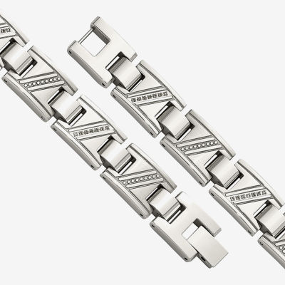 Mens Stainless Steel 8 1/2 Inch Link Bracelet