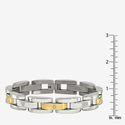 14K Gold Over Stainless Steel Stainless Steel 8 1/2 Inch Link Link Bracelet