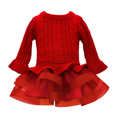Bonnie Jean Toddler Girls Long Sleeve Sweater Dress