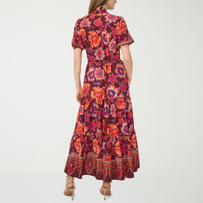 Sam And Jess Womens Short Sleeve Floral Maxi Dress