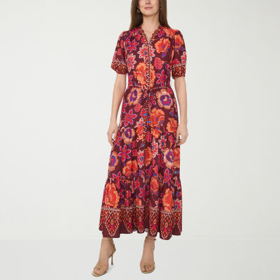 Sam And Jess Womens Short Sleeve Floral Maxi Dress