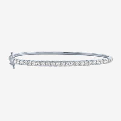 (G-H / Si2-I1) 2 CT. T.W. Lab Grown White Diamond 14K White or Yellow Gold Bangle Bracelet