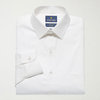 Stafford Magna Ready® Mens Regular Fit Easy-on + Easy-off Sensory Friendly Adaptive Stretch Fabric Wrinkle Free Long Sleeve Dress Shirt