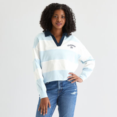 Forever 21 Juniors Womens Long Sleeve Polo Shirt