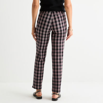 Liz Claiborne Womens Easy-on + Easy-off Seated Wear Straight Pull-On Pant