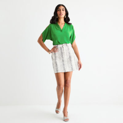 Bold Elements Womens Mini Denim Skirt, Color: Snakeskin JCPenney