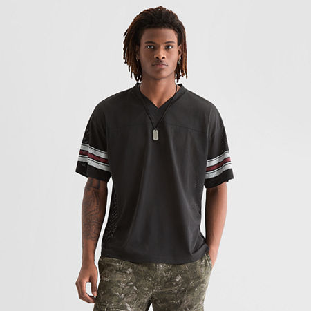 Arizona Mens V Neck Short Sleeve Jersey, X-large, Gray