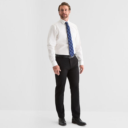 Collection By Michael Strahan Mens Straight Modern Fit Flat Front Pant, 42 30, Black