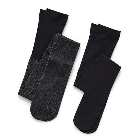 Thereabouts Little & Big Kid Girls 2-pc. Tights, Large, Black