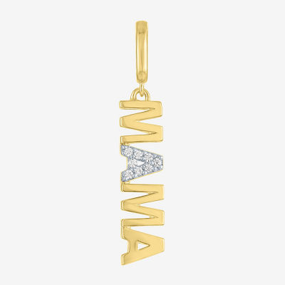 Charmed by Diamond Addiction Mama (G-H / Si2- I1) Womens Diamond Accent Lab Grown White Diamond Accent 14K Gold Over Silver Pendant