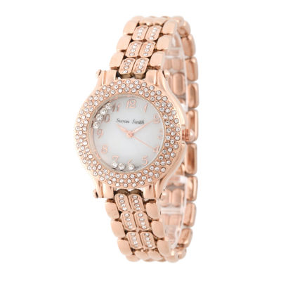 Personalized Womens Rose Gold Tone Crystal Accent Bracelet Watch - JCPenney