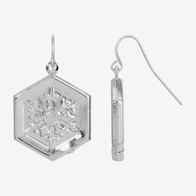 1928 Silver Tone Drop Earrings