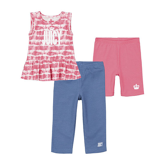 Juicy By Juicy Couture Toddler Girls 3-pc. Short Set
