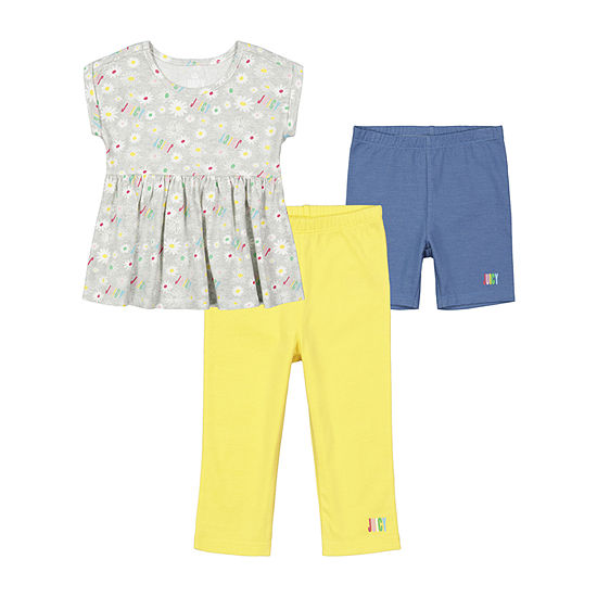 Juicy By Juicy Couture Toddler Girls 3-pc. Short Set