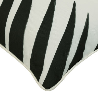 Outdoor Dècor Ebony Zebra Print Square Outdoor Pillow