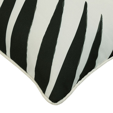 Outdoor Dècor Ebony Zebra Print Square Outdoor Pillow, One Size, Black