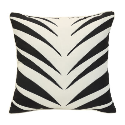 Outdoor Dècor Ebony Zebra Print Square Outdoor Pillow
