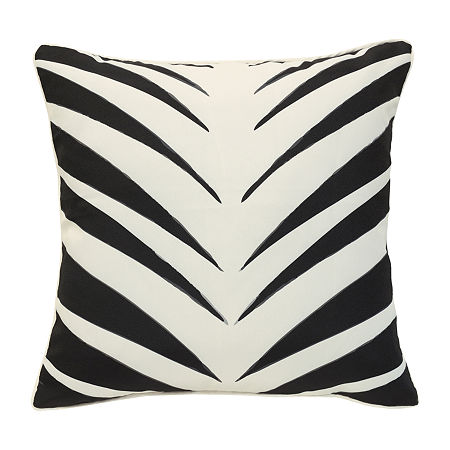 Outdoor Dècor Ebony Zebra Print Square Outdoor Pillow, One Size, Black