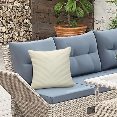 Outdoor Dècor Nature Palm Leaf Taupe Square Outdoor Pillow